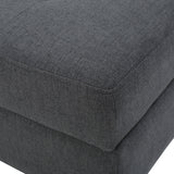 Zahra Contemporary Tufted Fabric Storage Ottoman, Dark Gray and Dark Brown Noble House