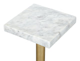 Zuo Modern Josef Marble, Iron Modern Commercial Grade Side Table White, Gold Marble, Iron