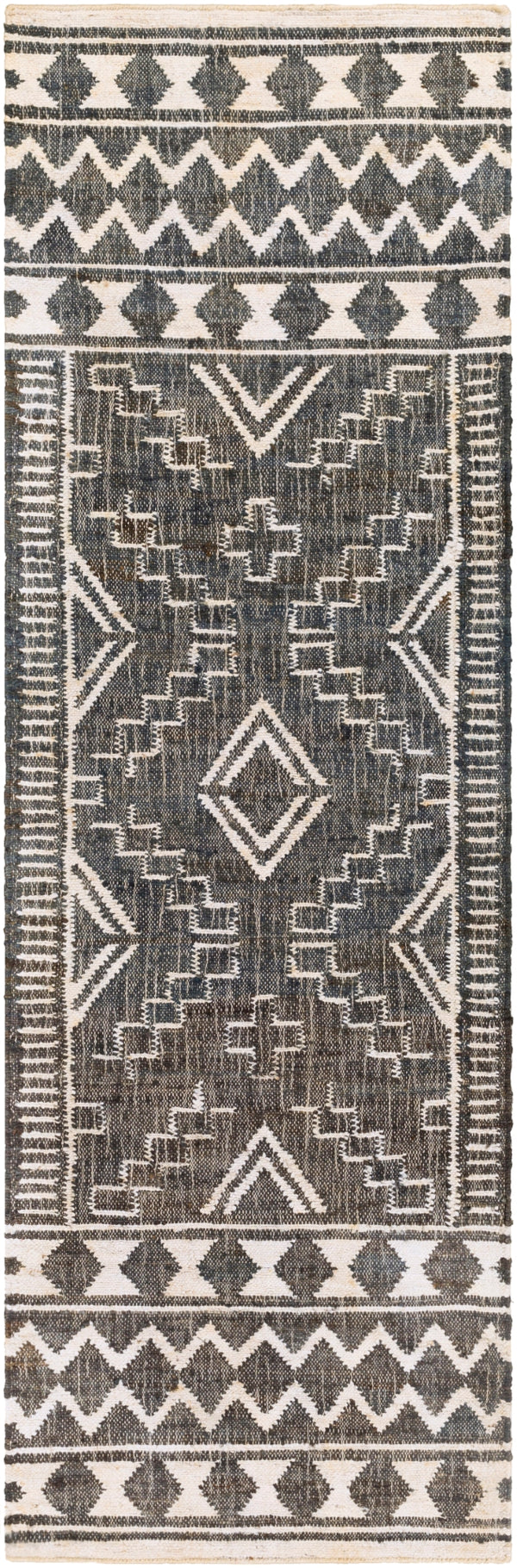 Cadence CEC-2300 Global Jute Rug CEC2300-268 Black, Charcoal, Beige 100% Jute 2'6" x 8'