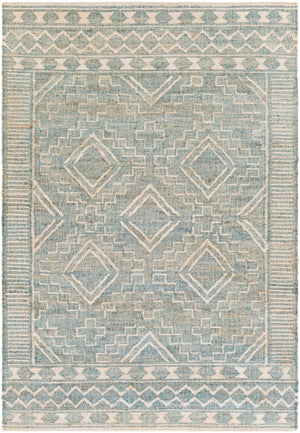Cadence CEC-2302 Global Jute Rug CEC2302-81012 Sage, Cream, Camel, Ice Blue, Tan 100% Jute 8'10" x 12'