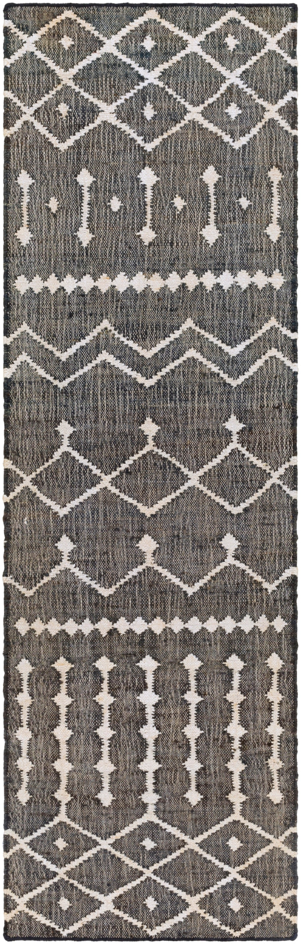 Cadence CEC-2303 Global Jute Rug CEC2303-268 Black, Charcoal, Beige 100% Jute 2'6" x 8'
