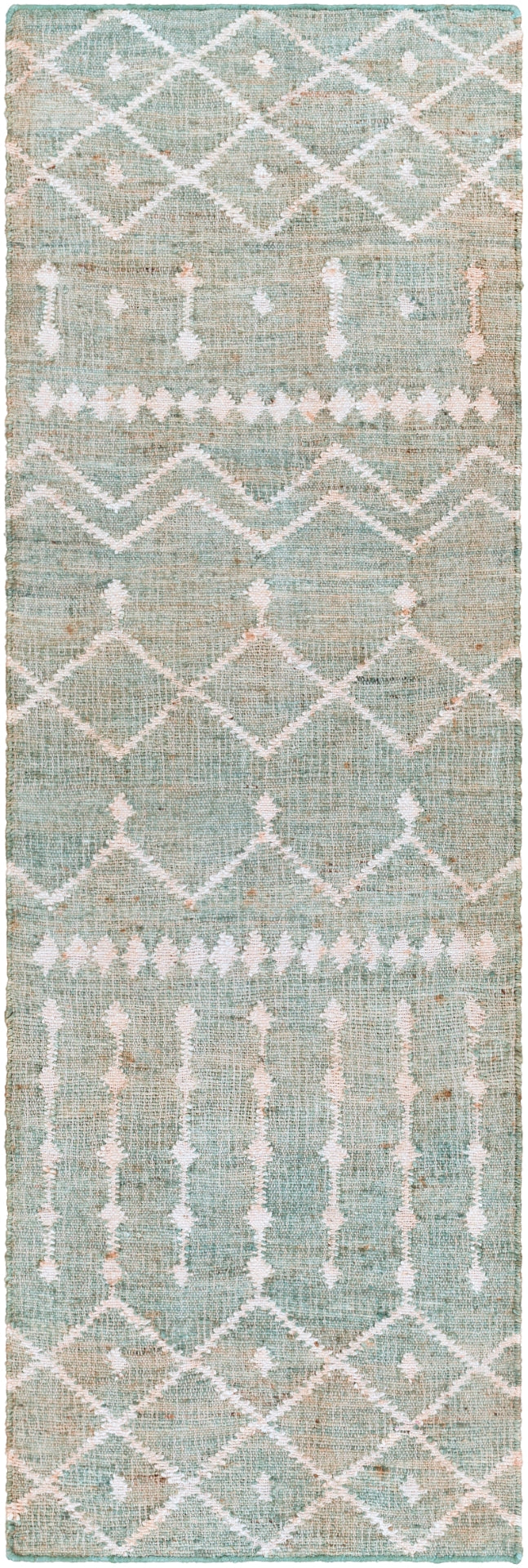 Cadence CEC-2305 Global Jute Rug CEC2305-81012 Sage, Cream, Camel, Ice Blue, Tan 100% Jute 8'10" x 12'
