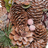 18.5" Pine Cone and Glitter Unlit Artificial Christmas Wreath, Natural and White