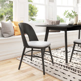 Zuo Modern Iago 100% Polyester, Rubberwood Scandinavian Commercial Grade Dining Chair Set - Set of 2 Gray, Black 100% Polyester, Rubberwood