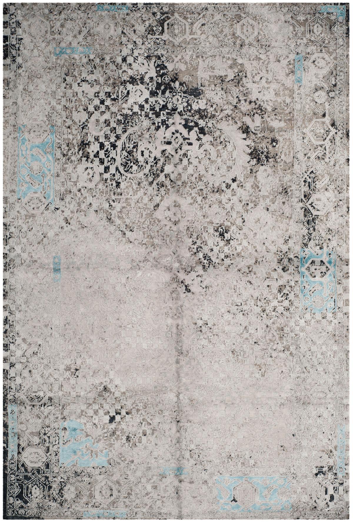 Centennial Hand Knotted Silk and Wool Rug - Elegant Rectangle Design f