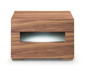 VIG Furniture Modrest Ceres - Contemporary LED Walnut Nightstand VGWCCG05-WAL-NS