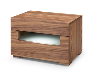 VIG Furniture Modrest Ceres - Contemporary LED Walnut Nightstand VGWCCG05-WAL-NS