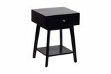 Porter Designs Capri Solid Wood Modern Nightstand Black 04-108-04-6841
