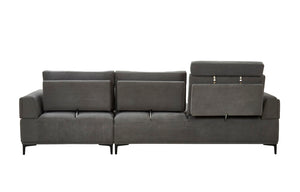 Pasargad Modern Lucca Sectional Sofa with Push Back Functional, Left Facing Chaise Grey Color CF-38L2G02L-PASARGAD