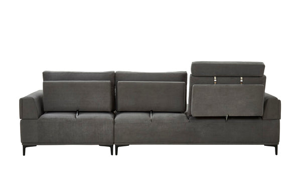Pasargad Modern Lucca Sectional Sofa with Push Back Functional, Left Facing Chaise Grey Color CF-38L2G02L-PASARGAD