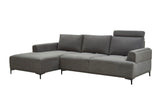 Modern Lucca Sectional Sofa with Push Back Functional, Left Facing Chaise Grey Color