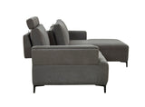Pasargad Modern Lucca Sectional Sofa with Push Back Functional, Right Facing Chaise Grey Color CF-38L2G02R-PASARGAD