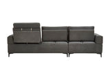 Pasargad Modern Lucca Sectional Sofa with Push Back Functional, Right Facing Chaise Grey Color CF-38L2G02R-PASARGAD