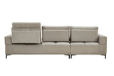 Pasargad Modern Lucca Sectional Sofa with Push Back Functional, Left Facing Chaise Beige Color CF-38L2G05L-PASARGAD