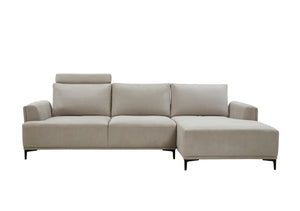 Pasargad Modern Lucca Sectional Sofa with Push Back Functional, Right Facing Chaise Beige Color CF-38L2G05R-PASARGAD