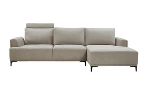 Pasargad Modern Lucca Sectional Sofa with Push Back Functional, Right Facing Chaise Beige Color CF-38L2G05R-PASARGAD