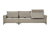 Pasargad Modern Lucca Sectional Sofa with Push Back Functional, Right Facing Chaise Beige Color CF-38L2G05R-PASARGAD