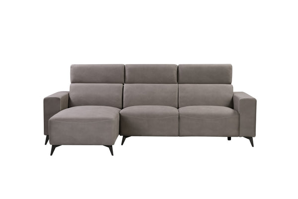 Pasargad Modern Bari Sectional Sofa with Push Back Functional, Left Facing Grey Color CF-46L2T14L-PASARGAD