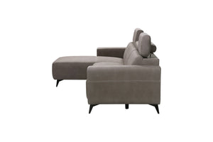 Pasargad Modern Bari Sectional Sofa with Push Back Functional, Left Facing Grey Color CF-46L2T14L-PASARGAD
