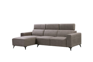 Pasargad Modern Bari Sectional Sofa with Push Back Functional, Left Facing Grey Color CF-46L2T14L-PASARGAD