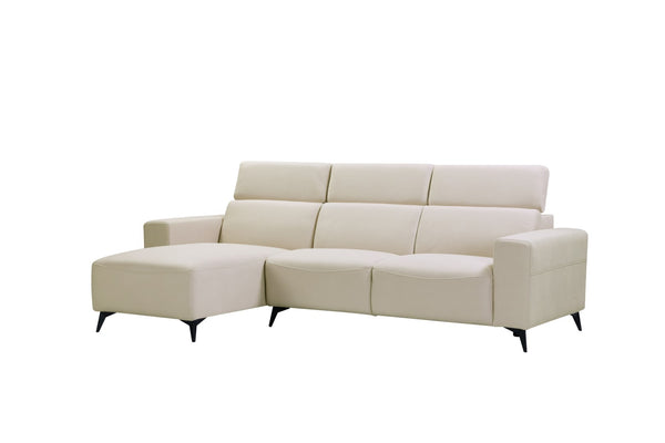 Pasargad Modern Bari Sectional Sofa with Push Back Functional, Left Facing Beige Color CF-46L2T15L-PASARGAD