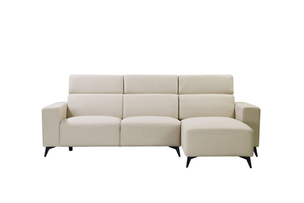 Pasargad Modern Bari Sectional Sofa with Push Back Functional, Left Facing Beige Color CF-46L2T15L-PASARGAD