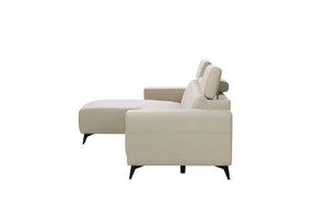 Pasargad Modern Bari Sectional Sofa with Push Back Functional, Left Facing Beige Color CF-46L2T15L-PASARGAD