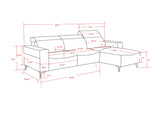 Pasargad Modern Bari Sectional Sofa with Push Back Functional, Left Facing Beige Color CF-46L2T15L-PASARGAD