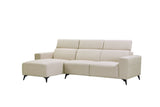Modern Bari Sectional Sofa with Push Back Functional, Left Facing Beige Color