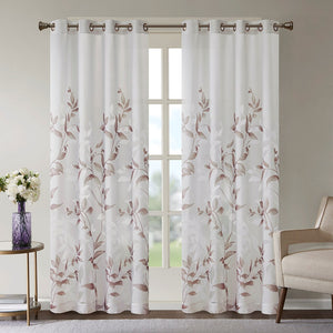 Madison Park Cecily Modern/Contemporary 65% Rayon 35% Polyester Burnout Printed Window Panel MP40-6605