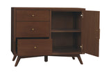 Alpine Furniture Flynn Accent Cabinet, Walnut 966WAL-14 Walnut Mahogany Solids & Veneer 40 x 19 x 32