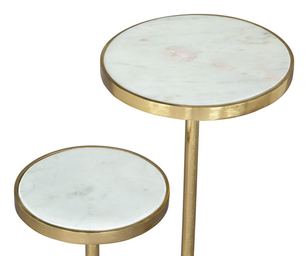 Zuo Modern Marc Marble, Iron Modern Commercial Grade Side Table White, Gold Marble, Iron