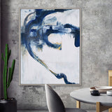 Sagebrook Home Contemporary 32x40  Handpainted Abstract Canvas, Blue/gray 70110 Blue Mdf