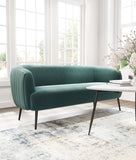 Zuo Modern Karan 100% Polyester, Plywood, Steel Modern Commercial Grade Sofa Green, Black 100% Polyester, Plywood, Steel