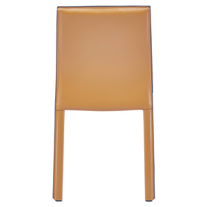 Gervin Recycled Leather Chair Set of 2 - Modern Minimalist Design with Sturdy Steel Frame