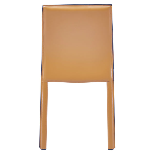 Gervin Recycled Leather Chair Set of 2 - Modern Minimalist Design with Sturdy Steel Frame