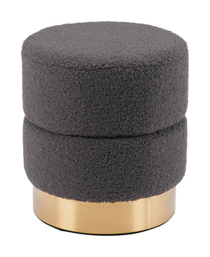 Zuo Modern Eureka 100% Polyester, Plywood, MDF, Stainless Steel Modern Ottoman Dark Gray 100% Polyester, Plywood, MDF, Stainless Steel