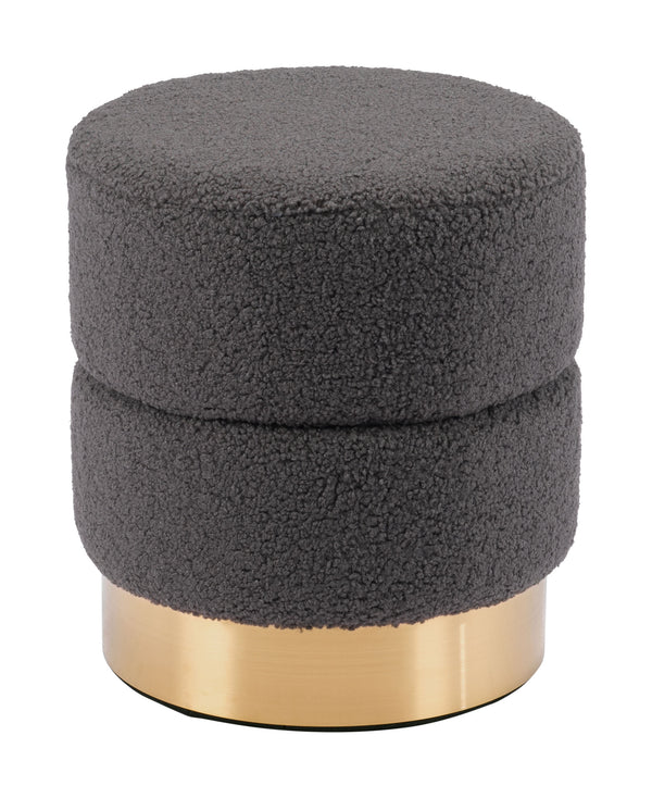 Zuo Modern Eureka 100% Polyester, Plywood, MDF, Stainless Steel Modern Ottoman Dark Gray 100% Polyester, Plywood, MDF, Stainless Steel