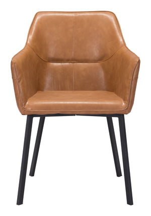 Zuo Modern Loiret 100% Polyurethane, Plywood, Steel Modern Commercial Grade Dining Chair Set - Set of 2 Brown, Black 100% Polyurethane, Plywood, Steel