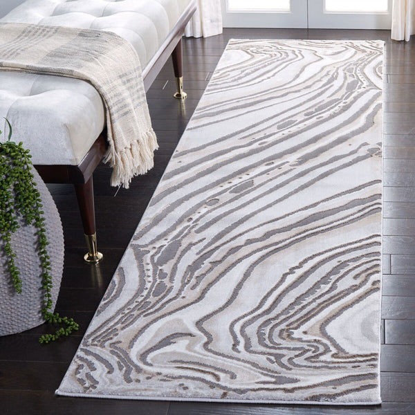 Craft 843 Contemporary Power Loomed 75% Polypropylene, 25% Polyester Rug Gold / Grey