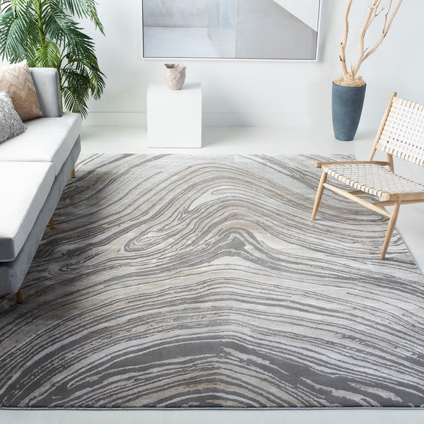 Craft 846 Contemporary Power Loomed 70% Polypropylene, 30% Polyester Rug Gold / Grey