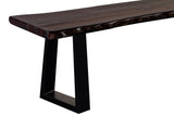 Porter Designs Manzanita Live Edge Solid Acacia Wood Natural Dining Bench Gray 07-196-13-BN58MT-KIT