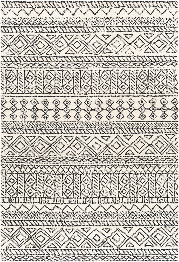 Corfu CFU-2302 Global Wool Rug CFU2302-81012 Cream, Black 100% Wool 8'10" x 12'