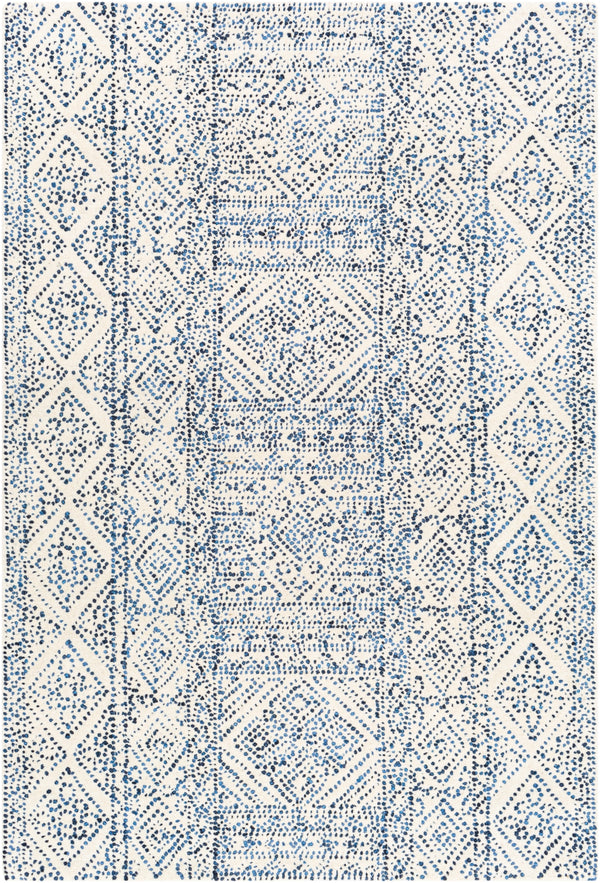 Corfu CFU-2305 Global Wool Rug CFU2305-81012 Cream, Denim, Navy 100% Wool 8'10" x 12'