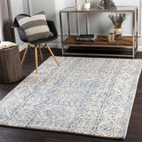 Corfu CFU-2305 Global Wool Rug CFU2305-81012 Cream, Denim, Navy 100% Wool 8'10" x 12'