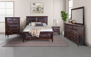 Porter Designs Sonora Solid Sheesham Wood King Natural Bed Gray 04-116-17-7720M-KIT