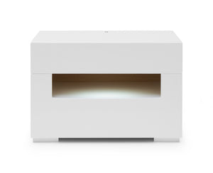 VIG Furniture Modrest Ceres - Modern LED White Lacquer Nightstand VGWCCG05-WHT