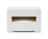 Modrest Ceres - Modern LED White Lacquer Nightstand