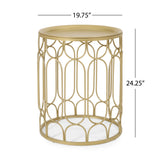 Biljon Modern Glam End Table, Champagne Gold Noble House