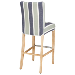 Milton Fabric Bar Stool Hurley Stripe Blue